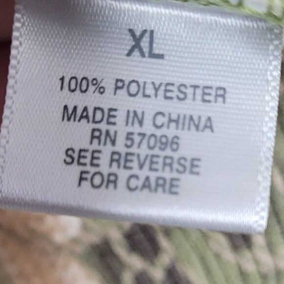 Vintage y2k brown green cream grunge fairy crinkle stretch rustic top size xl - Picture 4 of 6